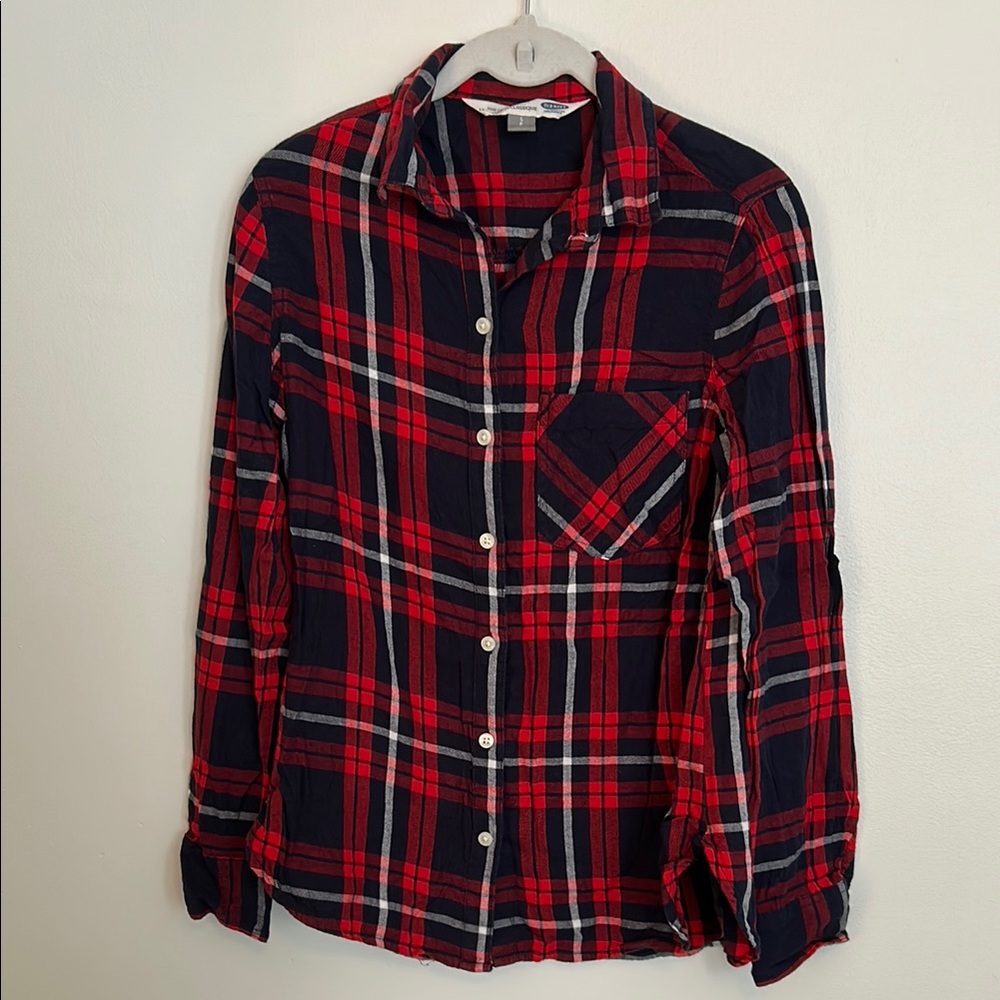 Old Navy Red and Blue Plaid Shirt